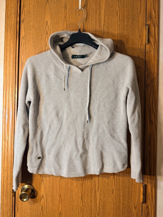 Ralph Lauren Tops - Ralph Lauren Waffle-Knit Hooded Pullover
